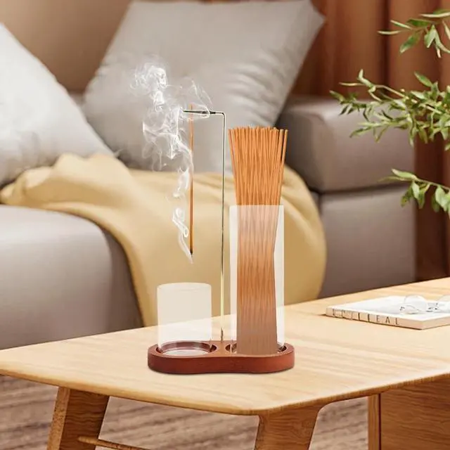 Alt view image 6 of 7 - 2 in 1 Glass Incense Holder, Incense Sticks Burner Holder with Storage