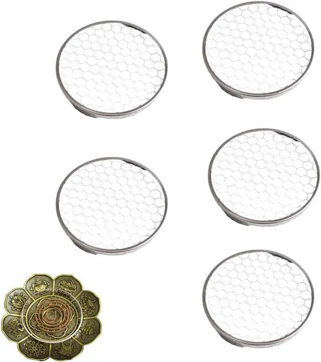 Main image of 5 Pack Charcoal Incense Burner Mesh Screen Replacement Charcoal Discs Burner Screen Grille for Bakhoor Burner Charcoal Briquettes Charcoal Tablets Hanging Censer Resin Incense Burners Bowl