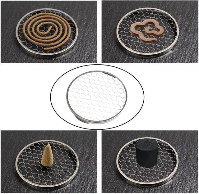 Alt view image 3 of 7 - 5 Pack Charcoal Incense Burner Mesh Screen Replacement Charcoal Discs Burner Screen Grille for Bakhoor Burner Charcoal Briquettes Charcoal Tablets Hanging Censer Resin Incense Burners Bowl
