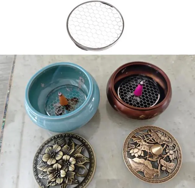 Alt view image 4 of 7 - 5 Pack Charcoal Incense Burner Mesh Screen Replacement Charcoal Discs Burner Screen Grille for Bakhoor Burner Charcoal Briquettes Charcoal Tablets Hanging Censer Resin Incense Burners Bowl