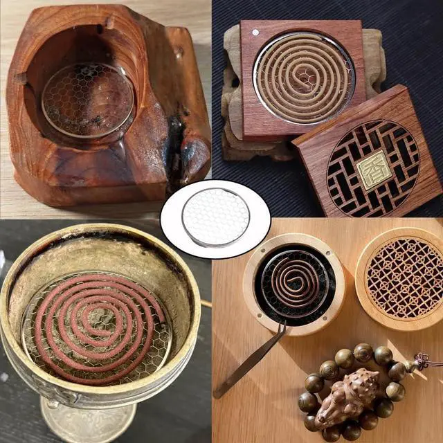 Alt view image 6 of 7 - 5 Pack Charcoal Incense Burner Mesh Screen Replacement Charcoal Discs Burner Screen Grille for Bakhoor Burner Charcoal Briquettes Charcoal Tablets Hanging Censer Resin Incense Burners Bowl