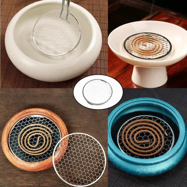 Alt view image 5 of 7 - 5 Pack Charcoal Incense Burner Mesh Screen Replacement Charcoal Discs Burner Screen Grille for Bakhoor Burner Charcoal Briquettes Charcoal Tablets Hanging Censer Resin Incense Burners Bowl
