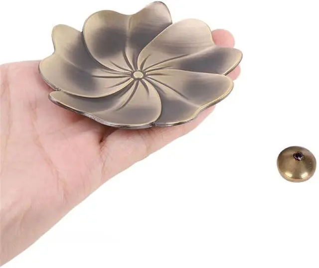 Alt view image 6 of 7 - 4PCS Lotus Brass Stick Incense Burner Holder,Sandalwood Burner, Stick Censer Household Yoga Studios Buddhism Nasturtium Incense Line Holder