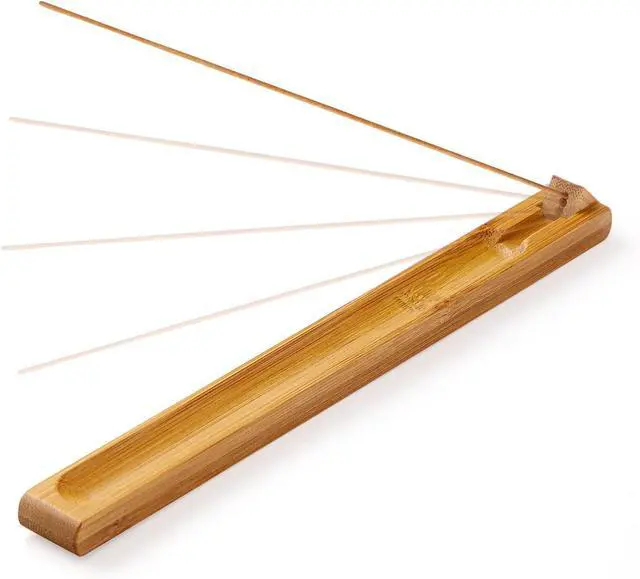 Main image of Bamboo Wood Incense Holder for Sticks with Adjustable Angle, Incense Burner with Ash Catcher, 9.8 Inches