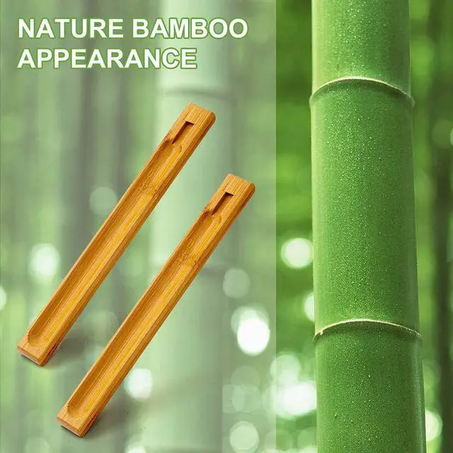 Alt view image 3 of 7 - Bamboo Wood Incense Holder for Sticks with Adjustable Angle, Incense Burner with Ash Catcher, 9.8 Inches