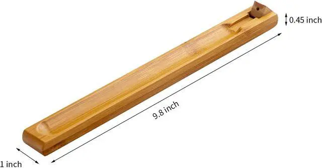 Alt view image 4 of 7 - Bamboo Wood Incense Holder for Sticks with Adjustable Angle, Incense Burner with Ash Catcher, 9.8 Inches