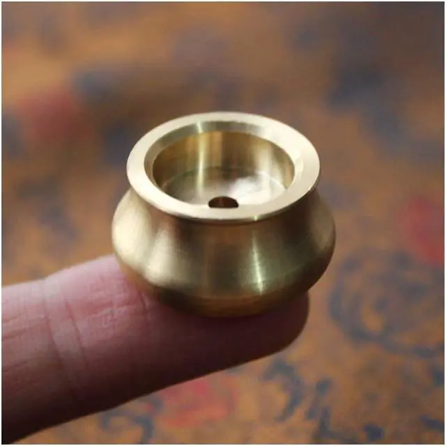 Alt view image 3 of 6 - Acxico 3Pcs Mini Dual-Purpose Copper Incense Cone Stick Burner Plate Holder Censer Tower Bowl Home Decoration