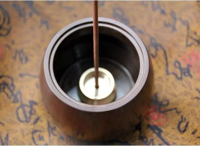 Alt view image 4 of 6 - Acxico 3Pcs Mini Dual-Purpose Copper Incense Cone Stick Burner Plate Holder Censer Tower Bowl Home Decoration
