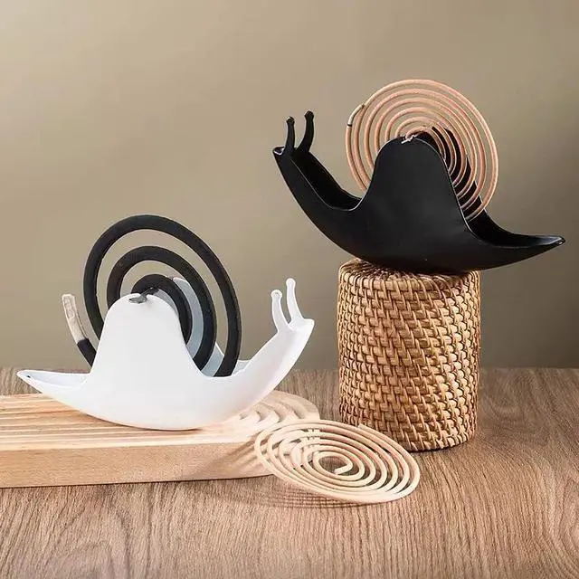 Alt view image 5 of 7 - Accddio Incense Holder,Mosquito Coil Holder,Snail Incense Burner Holder,Mosquito Coil Burner of Iron Material for Table Decorations or Gifts (Black)