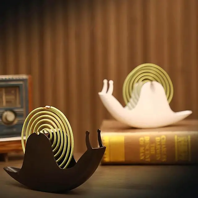 Alt view image 6 of 7 - Accddio Incense Holder,Mosquito Coil Holder,Snail Incense Burner Holder,Mosquito Coil Burner of Iron Material for Table Decorations or Gifts (Black)