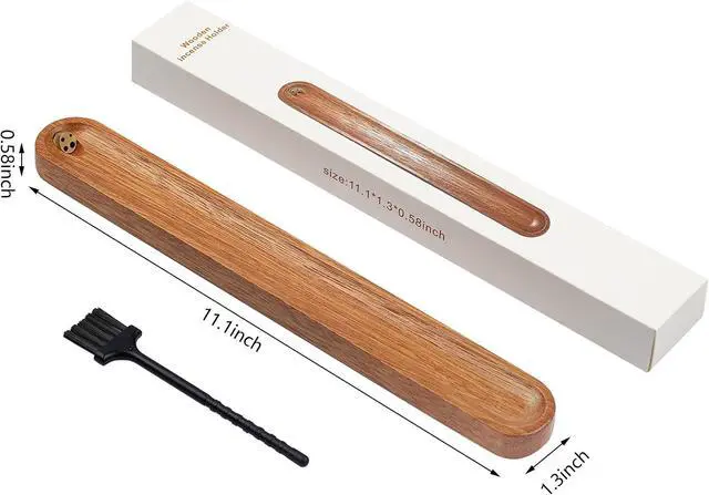 Alt view image 6 of 7 - Wooden Incense Holder for Sticks with Ash Catcher,Incense Burner for Meditation Yoga Home Gift