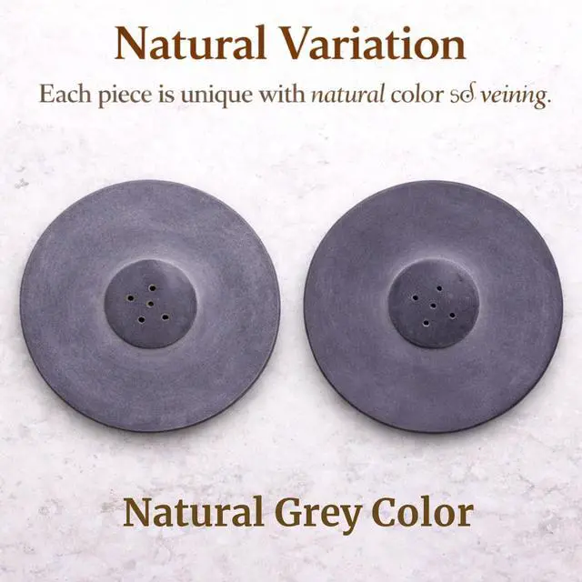 Alt view image 7 of 7 - Handmade Natural Grey Marble Incense Stick Holder