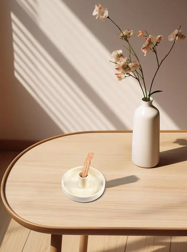 Alt view image 3 of 6 - Palo Santo Holder, Ceramic Incense Burner for Palo Santo Wood or Scented Incense Stick, Beige