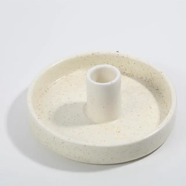 Alt view image 6 of 6 - Palo Santo Holder, Ceramic Incense Burner for Palo Santo Wood or Scented Incense Stick, Beige