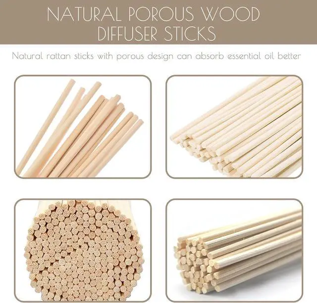 Alt view image 4 of 7 - HOSSIAN 50PCS Reed Diffuser Sticks-7.87inch Natural Rattan Diffuser Reeds-Primary Color Reed Diffuser Refill
