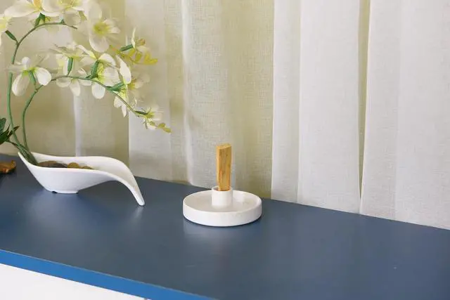 Alt view image 6 of 7 - Palo Santo Holder, Ceramic Incense Holder for Palo Santo Sticks, Scent Wood Stand and Ash Catcher, Simple, Sturdy and Well Made Incense Burner, Cozy Speckled White