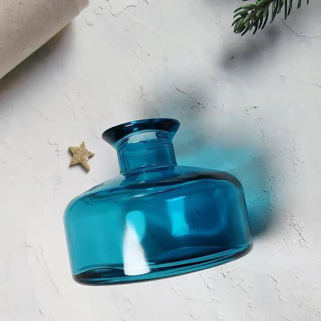 Alt view image 3 of 7 - vipolish 200ML Blue Round Empty Glass Diffuser Bottle for Home Fragrance
