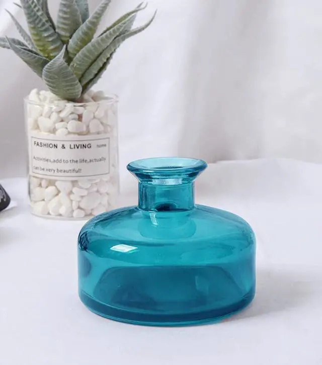 Alt view image 5 of 7 - vipolish 200ML Blue Round Empty Glass Diffuser Bottle for Home Fragrance