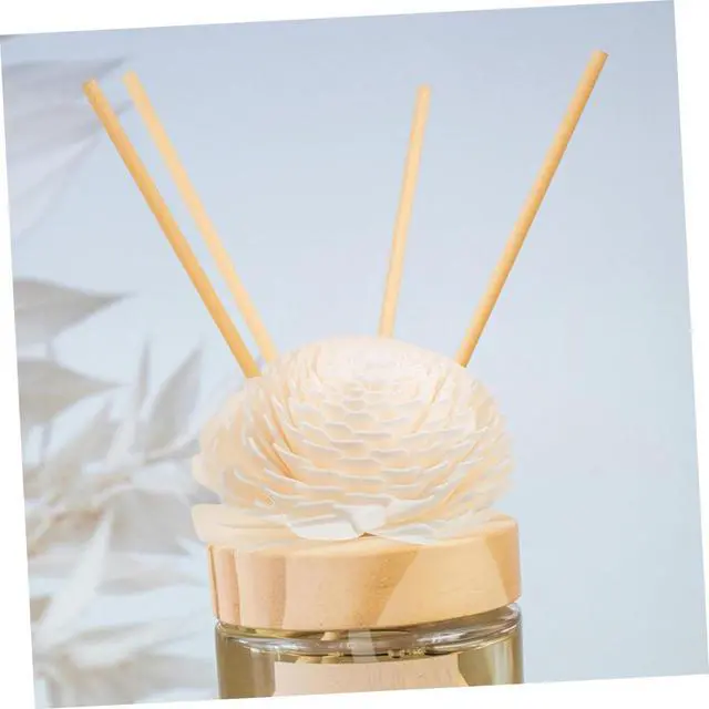 Alt view image 4 of 7 - NOLITOY Diffuser Mixed Sola Flowers, Natural Material Cotton Reed Wood Flowers Decorative Refill Wood Diffuser with Rope