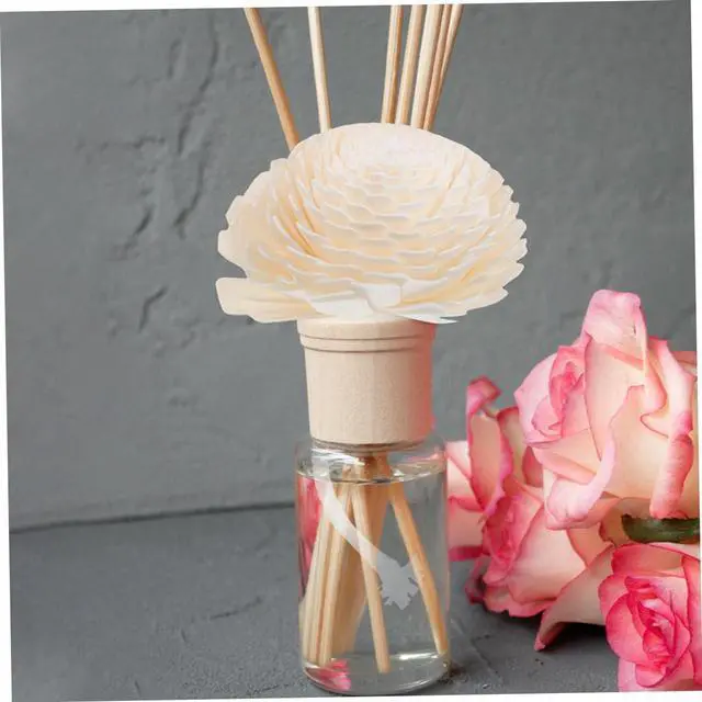 Alt view image 6 of 7 - NOLITOY Diffuser Mixed Sola Flowers, Natural Material Cotton Reed Wood Flowers Decorative Refill Wood Diffuser with Rope