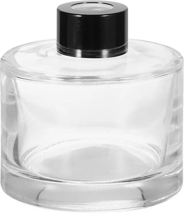 Main image of HARFINGTON 150ml/5oz Empty Glass Diffuser Bottle 3.1" x 3.1" Refillable Fragrance Accessories Aromatherapy Jar Container for Replacement Reed Diffuser DIY Home Bathroom Transparent