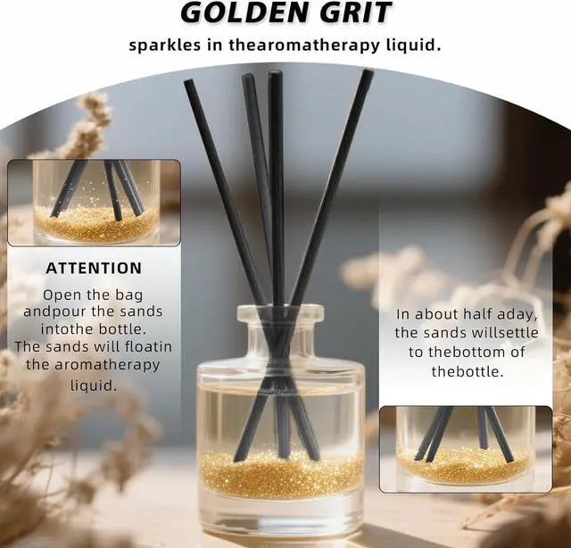 Alt view image 5 of 6 - 15PCS Natural Reed Diffuser Sticks - Strong Scent for Large Rooms, Bathroom & Bedroom. Ideal Housewarming Gift, Coffee Table Decor, Black+True