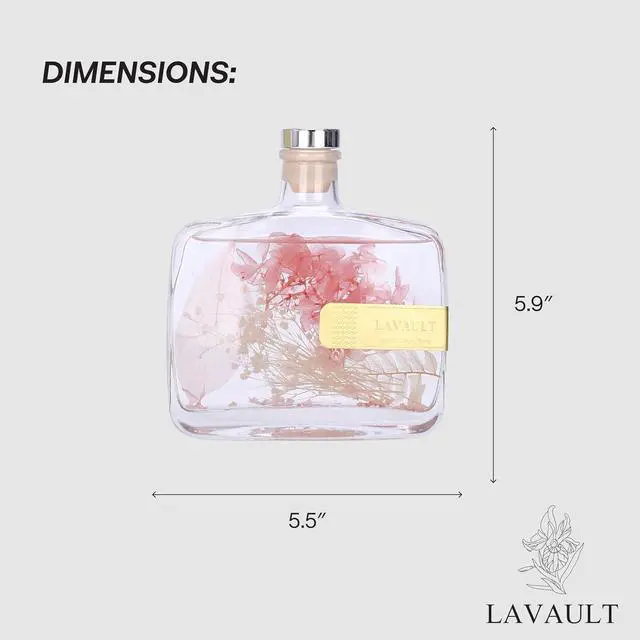 Alt view image 3 of 7 - Lavault Reed Diffusers for Home - Greenwhite Ornaments - 100% Natural Materials - Long-Lasting Fragrance - Relaxing Atmosphere, Easy-to-Use & Eco-Friendly, Reusable Glass Bottle Empty Spirit Aroma