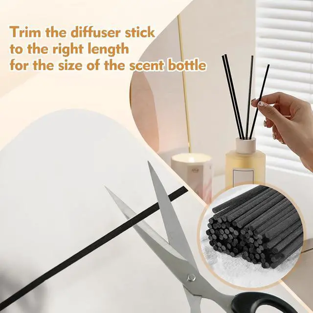 Alt view image 5 of 7 - 120 Pcs Reed Diffuser Sticks, 7.87 Inch Black Fibre Diffuser Sticks, Thick Reeds for Diffuser, Essential Oil Diffuser Sticks Refill for Aroma Fragrance Home Office Spa