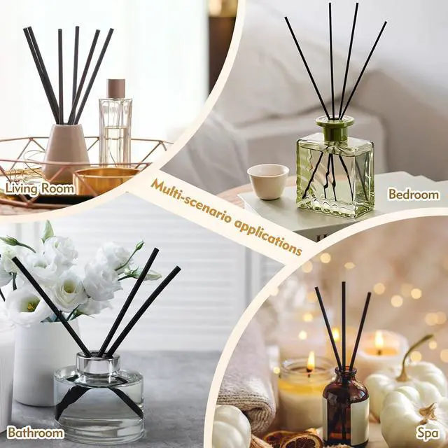 Alt view image 6 of 7 - 120 Pcs Reed Diffuser Sticks, 7.87 Inch Black Fibre Diffuser Sticks, Thick Reeds for Diffuser, Essential Oil Diffuser Sticks Refill for Aroma Fragrance Home Office Spa