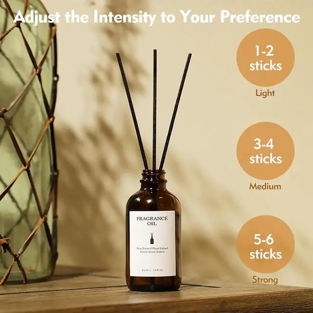 Alt view image 7 of 7 - 120 Pcs Reed Diffuser Sticks, 7.87 Inch Black Fibre Diffuser Sticks, Thick Reeds for Diffuser, Essential Oil Diffuser Sticks Refill for Aroma Fragrance Home Office Spa
