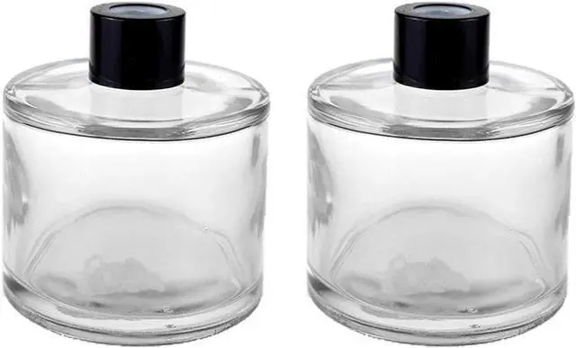 Main image of Teensery 2 Pcs 50ML Glass Diffuser Bottles Empty Refillable Fragrance Diffuser Jars Essential Oils Containers with Black Cap for DIY Replacement Reed Diffuser Gift Sets