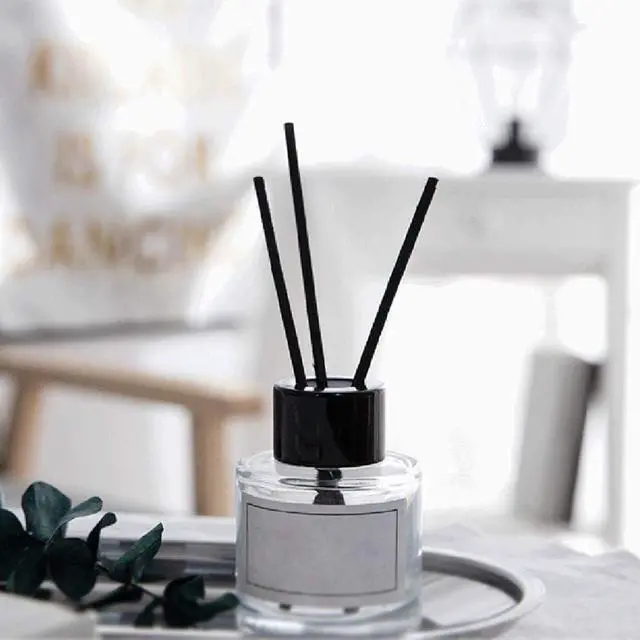 Alt view image 2 of 4 - Teensery 2 Pcs 50ML Glass Diffuser Bottles Empty Refillable Fragrance Diffuser Jars Essential Oils Containers with Black Cap for DIY Replacement Reed Diffuser Gift Sets