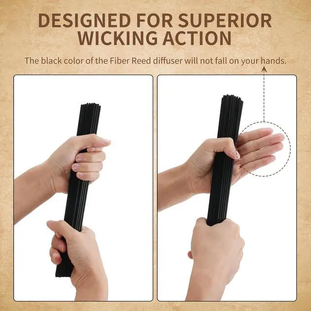 Alt view image 3 of 4 - Extra-Thick 4mm/0.16x 25cm/9.84in Black Reed Diffuser Sticks 50pcs