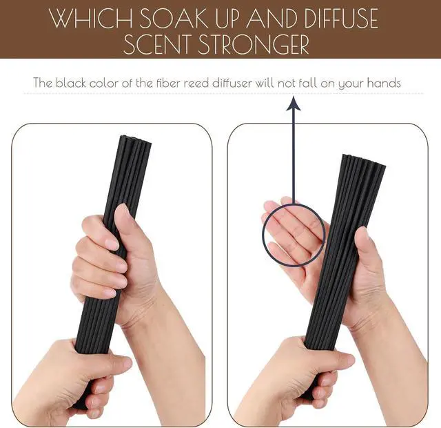 Alt view image 3 of 7 - HOSSIAN Reed Diffuser Sticks,-Diffuser Sticks-Reed Diffuser- Reed Sticks Aroma Diffuser Sticks for Aroma Fragrance(Black Fibre 7.87inch*3.5mm 100PCS)