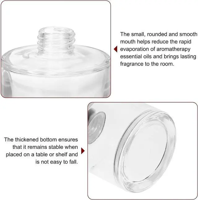 Alt view image 4 of 6 - HARFINGTON 150ml/5oz Empty Glass Diffuser Bottle 3.1" x 3.1" Refillable Fragrance Accessories Aromatherapy Jar Container for Replacement Reed Diffuser DIY Home Bathroom Transparent
