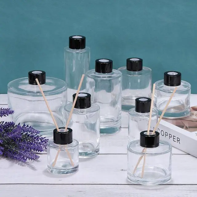 Alt view image 5 of 6 - HARFINGTON 150ml/5oz Empty Glass Diffuser Bottle 3.1" x 3.1" Refillable Fragrance Accessories Aromatherapy Jar Container for Replacement Reed Diffuser DIY Home Bathroom Transparent