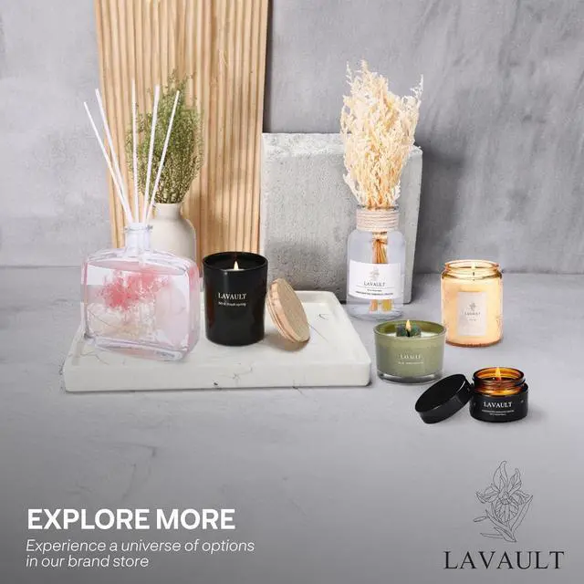 Alt view image 7 of 7 - Lavault Reed Diffusers for Home - Greenwhite Ornaments - 100% Natural Materials - Long-Lasting Fragrance - Relaxing Atmosphere, Easy-to-Use & Eco-Friendly, Reusable Glass Bottle Empty Spirit Aroma