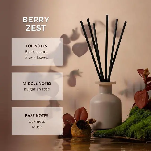 Alt view image 2 of 7 - Reed Diffuser Set,Berry Zest Scented,100ml(3.38 oz)