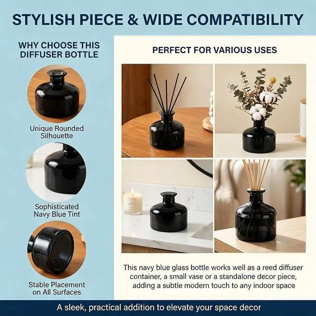 Alt view image 6 of 7 - ericotry 1Pcs 200ml/6.7oz Empty Refillable Glass Diffuser Bottles Aromatherapy Jar Container Fragrance Accessories Use for DIY Replacement Diffuser Sticks Sets Essential Oils Crafts Decor