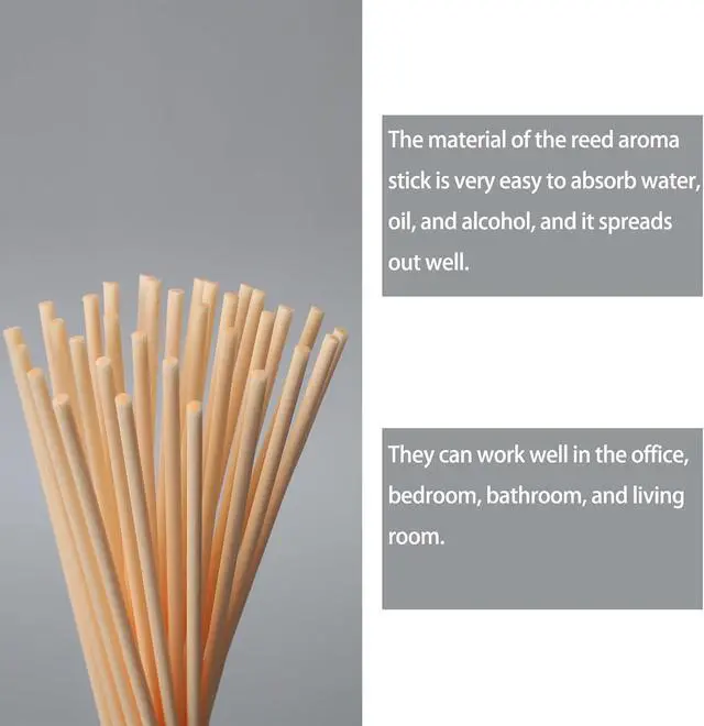 Alt view image 5 of 7 - 100 PCS 3mm Reed Diffuser Sticks for Aroma, 10 Inch 7 Inch Essential Oil Natural Rattan Wood Sticks Set for Home Office Room Fragrance