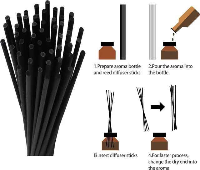 Alt view image 7 of 7 - 100 PCS 3mm Reed Diffuser Sticks for Aroma, 10 Inch 7 Inch Essential Oil Natural Rattan Wood Sticks Set for Home Office Room Fragrance