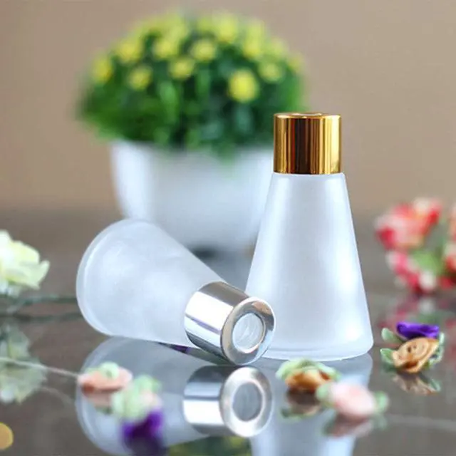 Alt view image 2 of 4 - Teensery 2 Pcs Empty Frosted Glass Diffuser Bottles Refillable Fragrance Diffuser Jars Essential Oils Containers with Silver Cap for DIY Replacement Reed Diffuser Gift Sets (30ML)