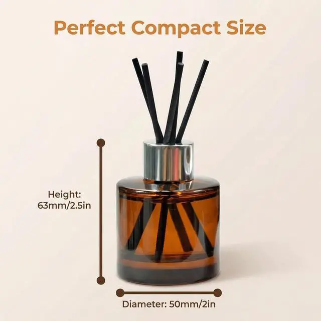 Alt view image 4 of 7 - 2 PCS 50ml/1.7oz Empty Aromatherapy Diffuser Bottles Amber Essential Oils Containers DIY Fragrance Accessories Diffuser Craft Projects for Wedding Party Home Fragrance Bathroom Decoration