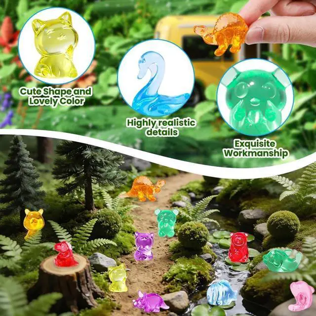 Alt view image 3 of 7 - DIYDEC 180Pcs Mini Resin Animal 50 Styles Tiny Resin Figurines to Hide