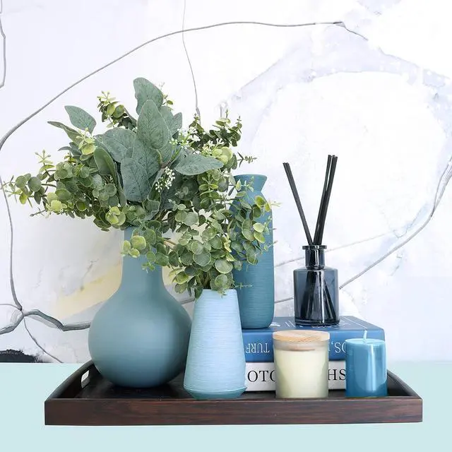 Alt view image 4 of 7 - Mixed Eucalyptus Leaves Stems Bulk Artificial Eucalyptus Leaves Sprays Faux Oval Eucalyptus Leaves with White Seeds Stems for Floral Wreath Garland Bouquets Arrangement Wedding Greenery Decoration