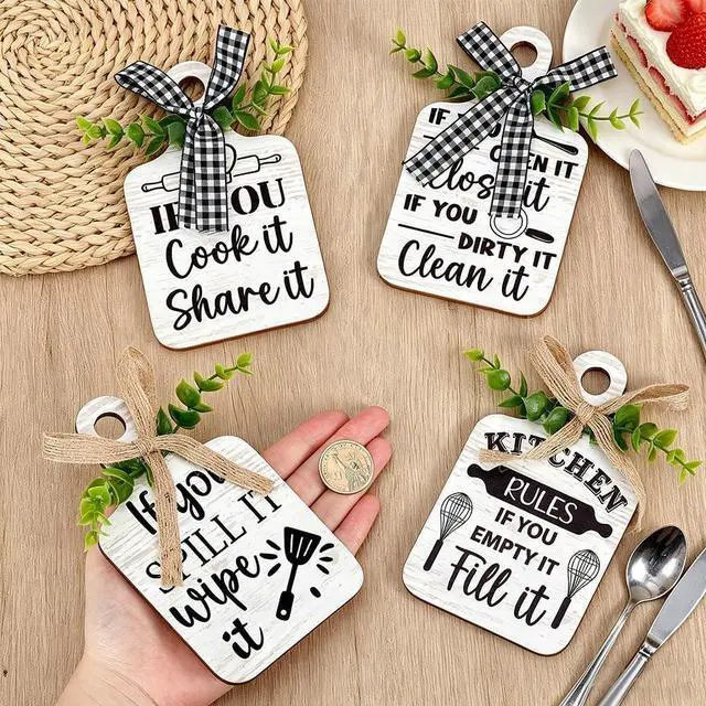 Alt view image 3 of 5 - PH PandaHall Kitchen Rules Wooden Sign Eat Wood Cutting Board 4 Styles