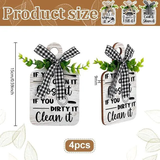 Alt view image 2 of 5 - PH PandaHall Kitchen Rules Wooden Sign Eat Wood Cutting Board 4 Styles