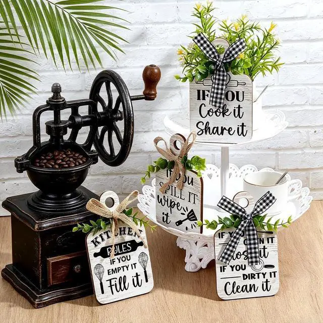 Alt view image 4 of 5 - PH PandaHall Kitchen Rules Wooden Sign Eat Wood Cutting Board 4 Styles