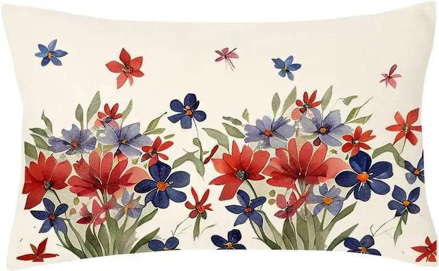 Main image of RABUSOFA 4th of July Patriotic Pillow Cover 12x20 Fourth of July Decor