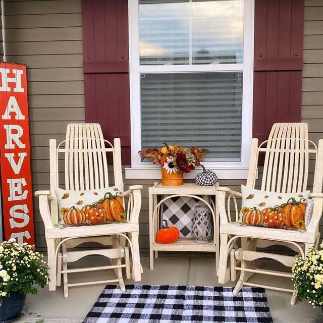 Alt view image 7 of 7 - Fall Pillow Covers 12x20,Pumpkin Thanksgiving Outdoor Autumn Lumbar Orange